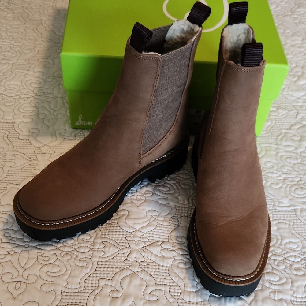 Sam Edelman Laguna Boots In Tobacco Suede